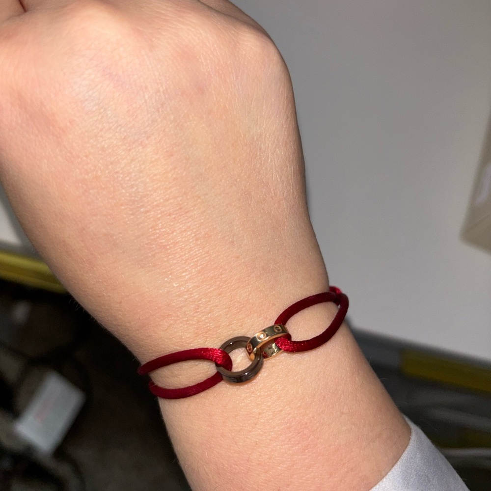 Cartier Red Bracelet with Gold Detail